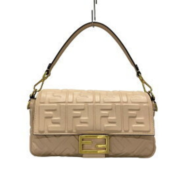 FENDI Mamma Bucket Handbag BAGUETTE Zucca Pink Beige Leather - Picture 1 of 9
